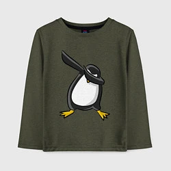 Лонгслив хлопковый детский DAB Pinguin, цвет: меланж-хаки