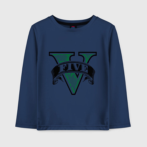 Детский лонгслив GTA V: Logo / Тёмно-синий – фото 1