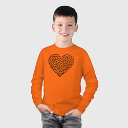 Лонгслив хлопковый детский Собаковое сердце, цвет: оранжевый — фото 2