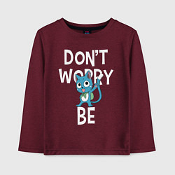 Лонгслив хлопковый детский Dont Worry be Fairy Tail, цвет: меланж-бордовый