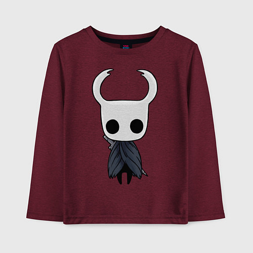 Детский лонгслив Hollow Knight / Меланж-бордовый – фото 1