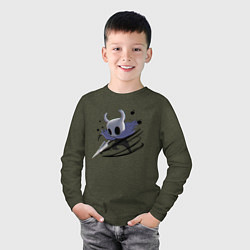 Лонгслив хлопковый детский Hollow Knight, цвет: меланж-хаки — фото 2