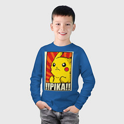 Лонгслив хлопковый детский Pikachu: Pika Pika, цвет: синий — фото 2