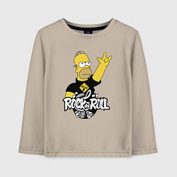 Лонгслив хлопковый детский Rock n Roll, цвет: миндальный