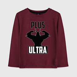 Лонгслив хлопковый детский PLUS ULTRA черный, цвет: меланж-бордовый