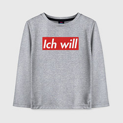 Детский лонгслив Ich will