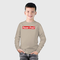 Лонгслив хлопковый детский Feuer Frei!, цвет: миндальный — фото 2