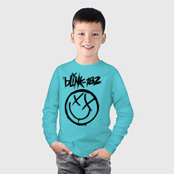 Лонгслив хлопковый детский BLINK-182, цвет: бирюзовый — фото 2