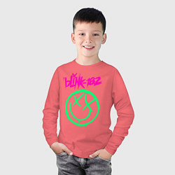 Лонгслив хлопковый детский BLINK-182, цвет: коралловый — фото 2