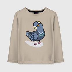 Детский лонгслив Удивленный голубь