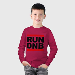 Лонгслив хлопковый детский RUN DNB, цвет: маджента — фото 2