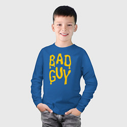Лонгслив хлопковый детский Bad Guy, цвет: синий — фото 2