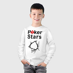 Лонгслив хлопковый детский Poker Stars, цвет: белый — фото 2