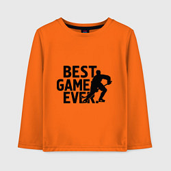 Лонгслив хлопковый детский Hockey - best game, цвет: оранжевый