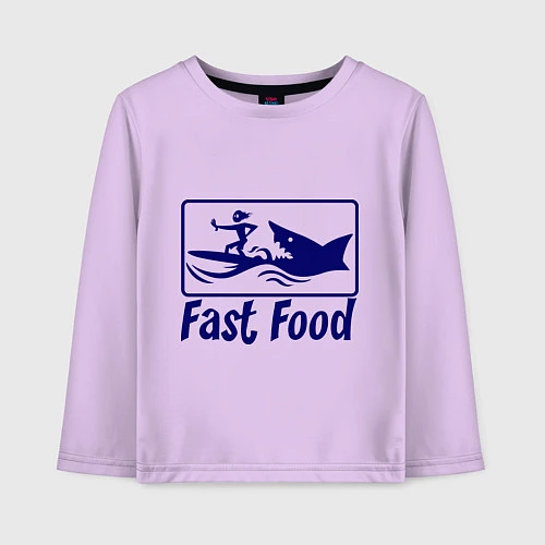 Детский лонгслив Shark fast food / Лаванда – фото 1