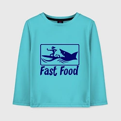 Детский лонгслив Shark fast food