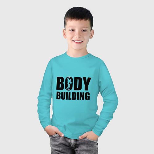 Детский лонгслив Bodybuilding / Бирюзовый – фото 3
