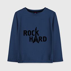 Лонгслив хлопковый детский Rock hard, цвет: тёмно-синий