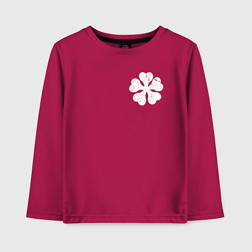 Детский лонгслив ЧЁРНЫЙ КЛЕВЕР НА СПИНЕ / Маджента – фото 1
