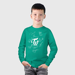 Лонгслив хлопковый детский TWICE АВТОГРАФЫ, цвет: зеленый — фото 2