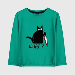 Детский лонгслив What cat