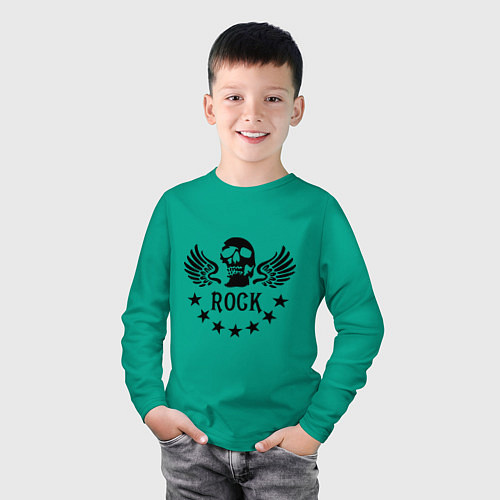 Детский лонгслив Rock Wings / Зеленый – фото 3