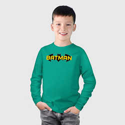 Лонгслив хлопковый детский Batman Logo, цвет: зеленый — фото 2