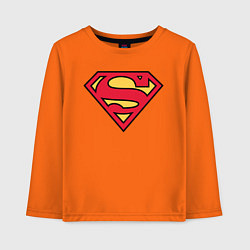 Лонгслив хлопковый детский Superman logo цвета оранжевый — фото 1