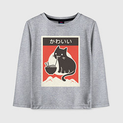 Детский лонгслив Котик и рамен