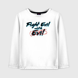 Лонгслив хлопковый детский Fight Evil with Cookies, цвет: белый