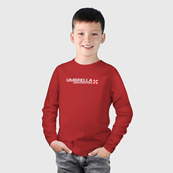 Лонгслив хлопковый детский UMBRELLA CORP, цвет: красный — фото 2