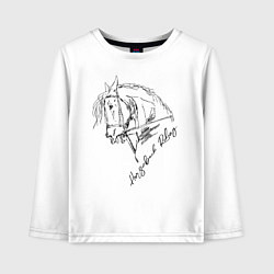 Лонгслив хлопковый детский Horse, цвет: белый