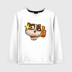 Лонгслив хлопковый детский Котолайк, цвет: белый