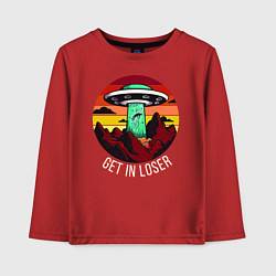 Лонгслив хлопковый детский Get in loser, цвет: красный