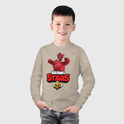 Лонгслив хлопковый детский Brawl Stars - Nita, цвет: миндальный — фото 2