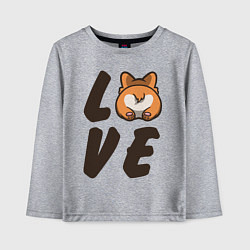 Детский лонгслив Love Corgi