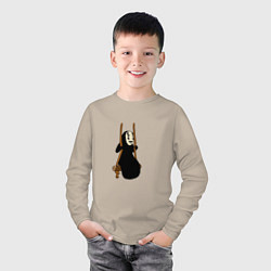 Лонгслив хлопковый детский Безликий на качелях, цвет: миндальный — фото 2