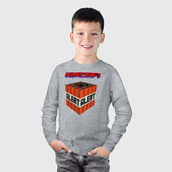 Лонгслив хлопковый детский Minecraft, цвет: меланж — фото 2
