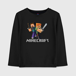 Лонгслив хлопковый детский MINECRAFT, цвет: черный
