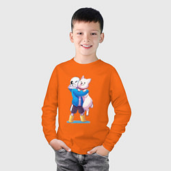 Лонгслив хлопковый детский UNDERTALE, цвет: оранжевый — фото 2
