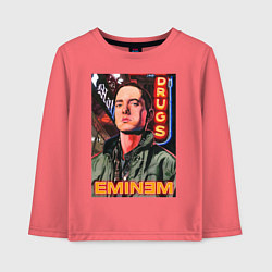 Лонгслив хлопковый детский EMINEM NEON, цвет: коралловый