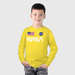 Лонгслив хлопковый детский NASA, цвет: желтый — фото 2