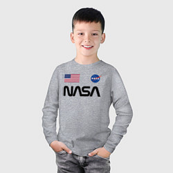 Лонгслив хлопковый детский NASA НАСА, цвет: меланж — фото 2