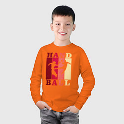 Лонгслив хлопковый детский Handball, цвет: оранжевый — фото 2