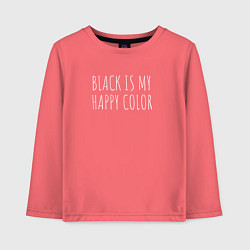 Лонгслив хлопковый детский BLACK IS MY HAPPY COLOR, цвет: коралловый