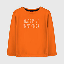 Лонгслив хлопковый детский BLACK IS MY HAPPY COLOR, цвет: оранжевый