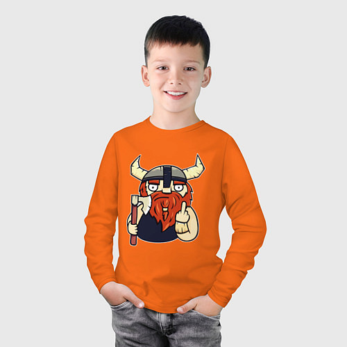 Детский лонгслив Викинг / Оранжевый – фото 3
