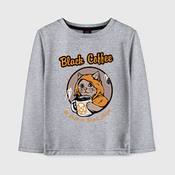 Детский лонгслив Black Coffee Cat