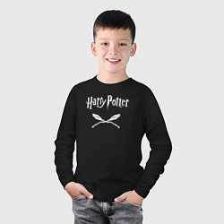 Лонгслив хлопковый детский Гарри Поттер, цвет: черный — фото 2
