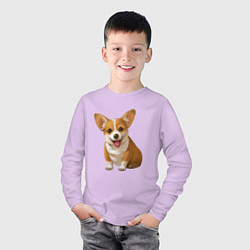 Лонгслив хлопковый детский Корги, цвет: лаванда — фото 2